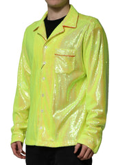 Dolce & Gabbana Yellow Sequin Polyester Lounge Casual Shirt - IT40 | M - Shirts