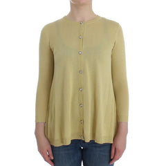 Dolce & Gabbana Yellow Silk Cardigan - IT36 | XS