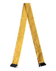 Dolce & Gabbana Yellow Silk Fringes Neck Wrap Foulard Scarf