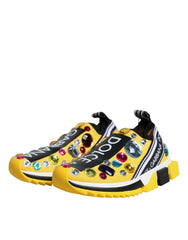 Dolce & Gabbana kollased Sorrento kristallidega madalad tennised - EU36.5/US6