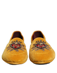 Dolce & Gabbana gule fløjl DG hjerte loafers - EU42/US9