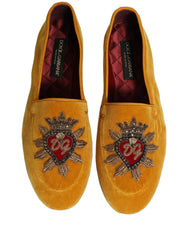 Dolce & Gabbana gule fløjl DG hjerte loafers - EU42/US9