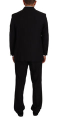 Domenico Tagliente Black Polyester Single Breasted Formal Suit - IT51 | L - Suits