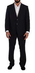 Domenico Tagliente Blue Polyester Single Breasted Formal Suit - IT49 | M - Suits