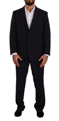 Domenico Tagliente Blue Polyester Single Breasted Formal Suit - IT51 | L - Suits