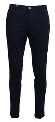 Domenico Tagliente Dark Blue Cotton Skinny Men Pants - Chinos