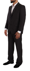 Domenico Tagliente Gray Polyester Single Breasted Formal Suit - IT49 | M - Suits