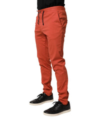 Domenico Tagliente Orange Skinny Fit Men Chino Trouser Pants - IT50 | L