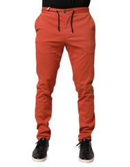 Domenico Tagliente Orange Skinny Fit Men Chino Trouser Pants - IT50 | L