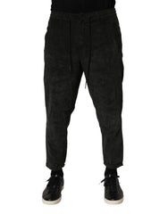 Dondup Black Mid Waist Cropped Corduroy Men Trouser Pants - W38 - Trousers