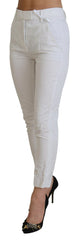 Dondup White High Waist Tapered Women Pants - IT38 | XS - Trousers