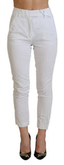 Dondup White High Waist Tapered Women Pants - IT38 | XS - Trousers
