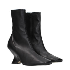Dries Van Noten Black Leather Ankle Boots