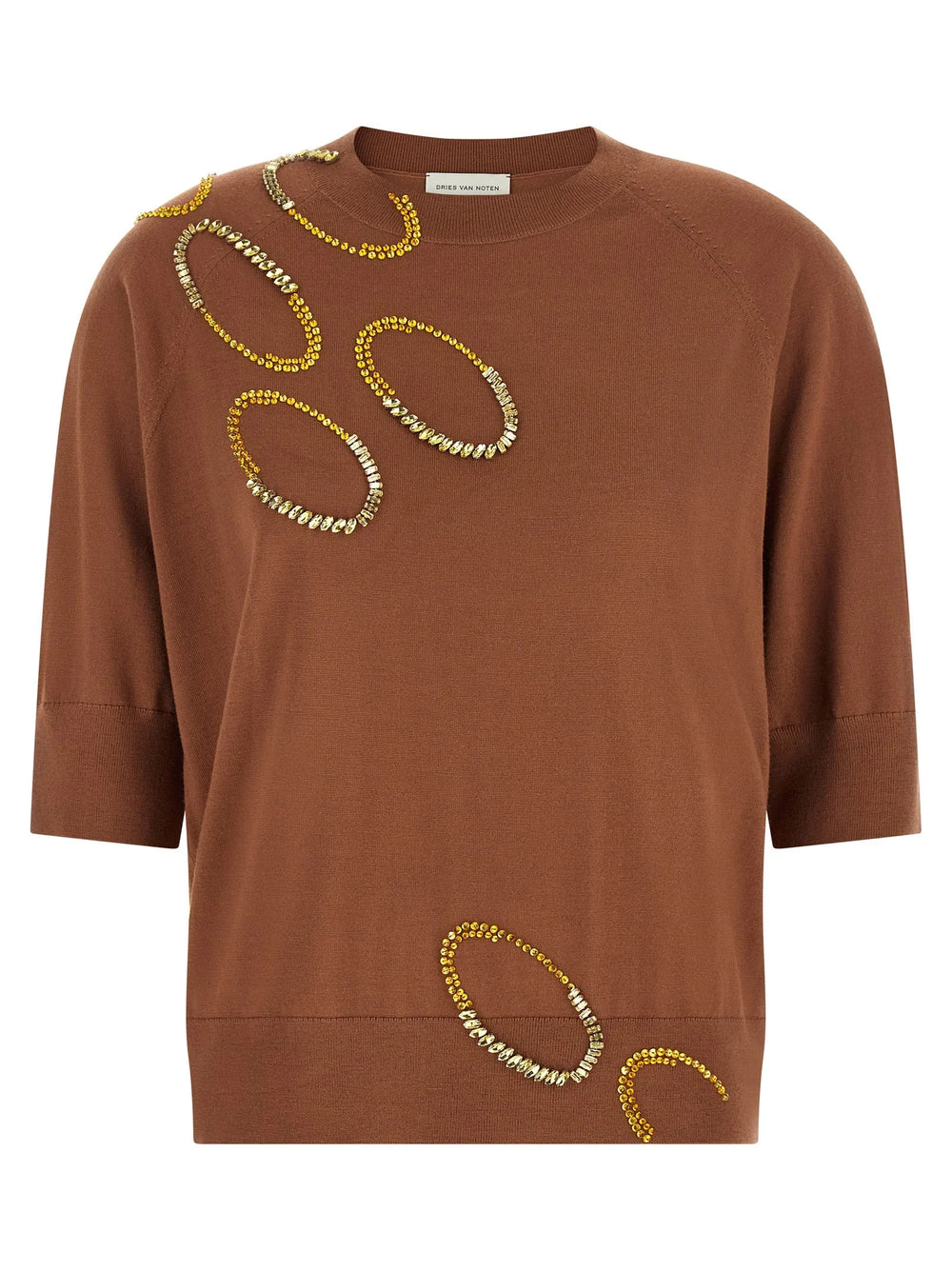Dries Van Noten Brown Merino Wool Cardigan