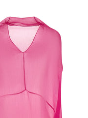 Dries Van Noten Fuchsia Silk Midi Dress - S