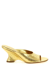 Dries Van Noten Gold Calfskin Wedge Sandals - EU37/US7