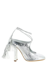Dries Van Noten Silver Lamb Leather High Heel Pumps