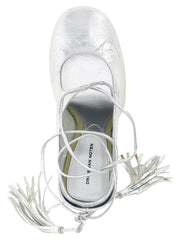 Dries Van Noten Silver Lamb Leather High Heel Pumps