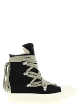 DRKSHDW Black Cotton High Top Sneakers