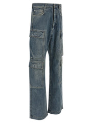 DRKSHDW Blue Cotton Cargo Pants