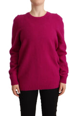 Drumohr Dark Pink Long Sleeves Round Neck Pullover Sweater - IT52 | XXL