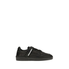 Dsquared² Black Calf Leather Bos Taurus Athletic Sneakers