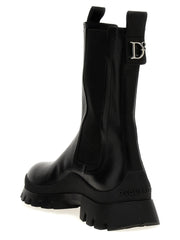 Dsquared² Black Calfskin Ankle Boots
