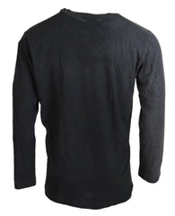 Dsquared² Black Cotton Linen Long Sleeves Pullover Sweater - IT46 | S - Sweaters