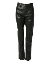 Dsquared² Black Full Grain Leather Mid Waist Trouser Pants - IT48 | M