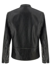 Dsquared² Black Leather Leather Jacket