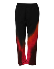 Dsquared² Black Red Cotton Straight Fit Jogger Pants - IT38 | XS - Joggers