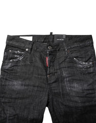Dsquared² Black Washed Cotton Mid Waist Skinny Jeans - IT38 | XS - Jeans