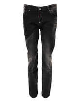 Dsquared² Black Washed Mid Waist Tapered Denim Jeans - IT38 | XS - Jeans