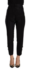 Dsquared² Black Wool High Waist Skinny Women Pants - IT40|S - Trousers