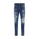Dsquared² Blue Cotton Slim Fit Jeans - Jeans