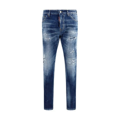 Dsquared² Blue Cotton Slim Fit Jeans - IT44 | XS