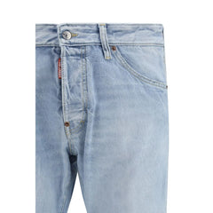 Dsquared² Modré bavlněné rovné džíny - Džíny