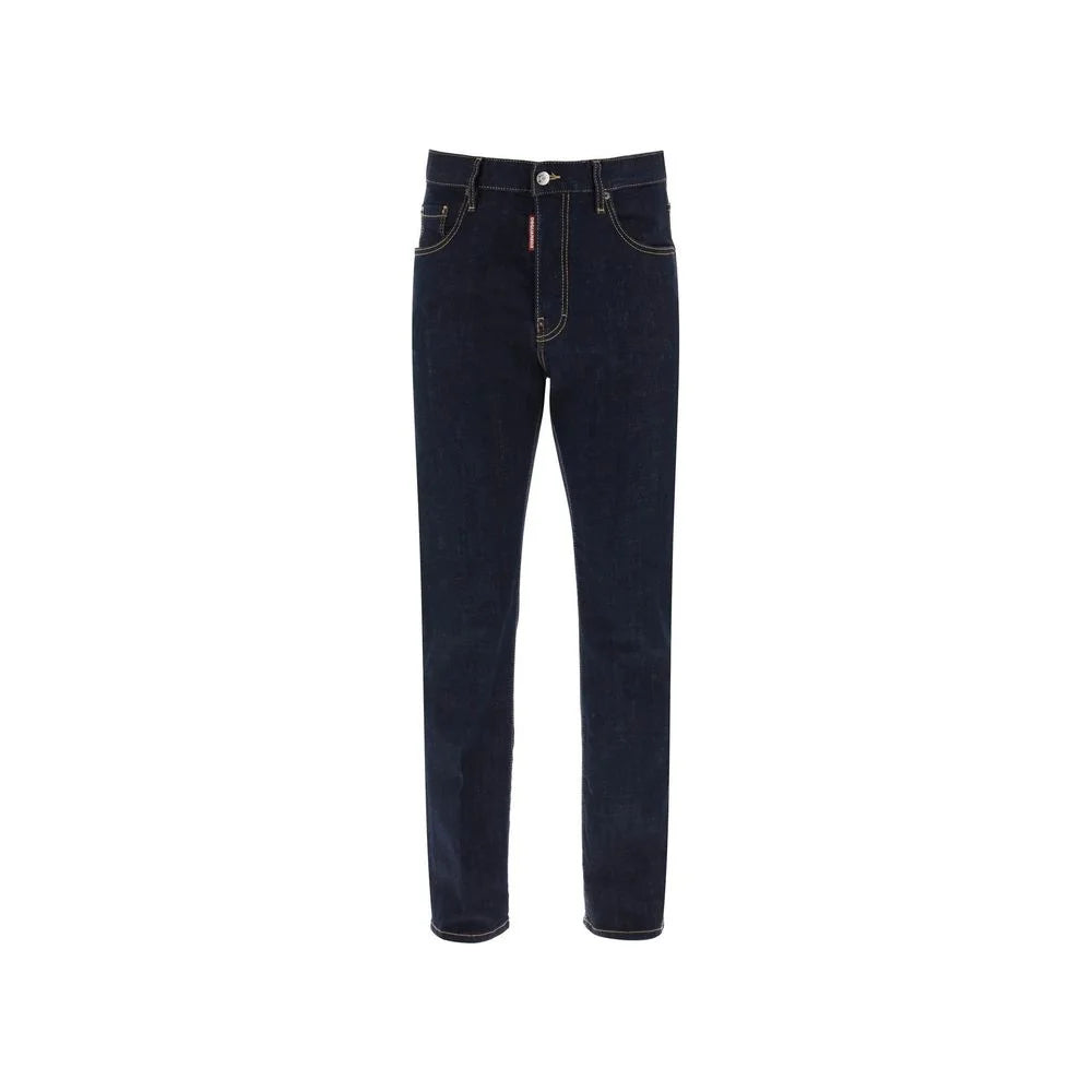 Dsquared² Blue Cotton Straight-Leg Jeans - 44