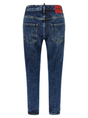 Dsquared² Spodnie jeansowe z bawełny, niebieskie, proste nogawki