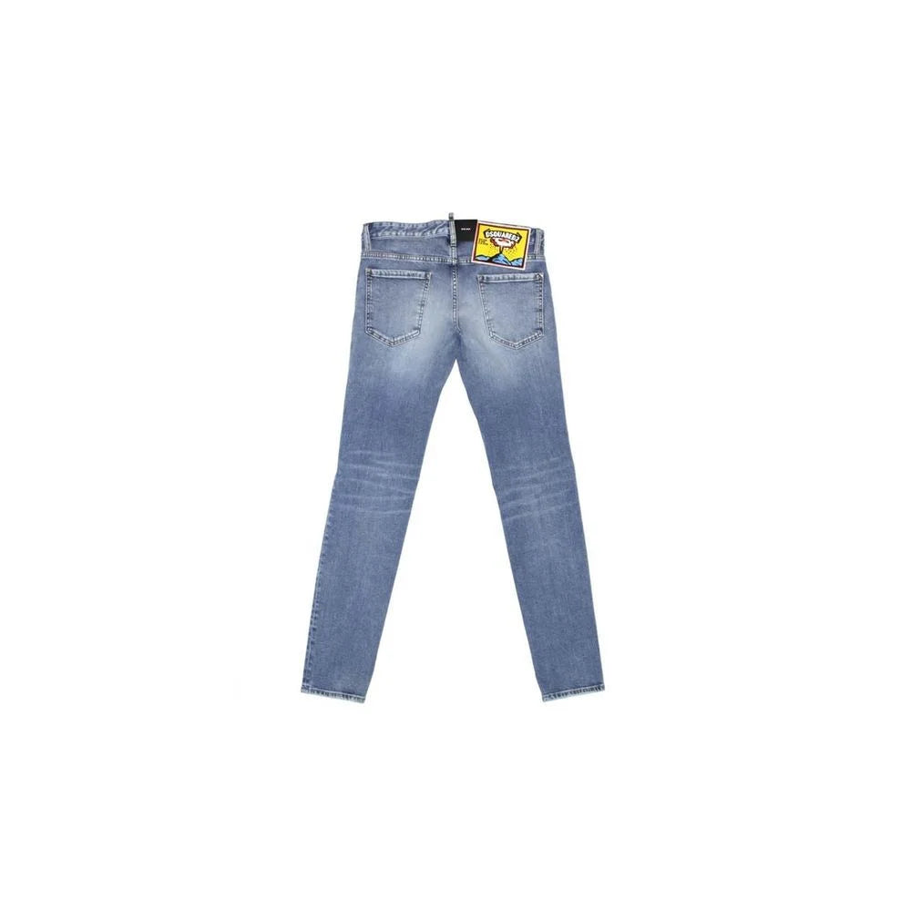 Dsquared² Blue Cotton Straight-Leg Jeans - IT44 | S