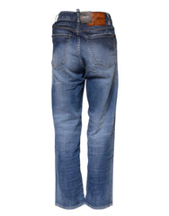 Dsquared² Blue Washed Cotton Mid Waist Straight Jeans - IT38 | XS - Jeans
