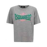 Dsquared² Chic Gray Cotton Tee for the Modern Woman - S - T-Shirts