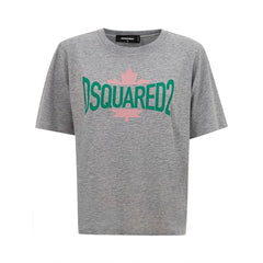 Dsquared² Chic Gray Cotton Tee for the Modern Woman - S - T-Shirts