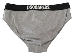 Dsquared² Gray DSURF Logo Cotton Stretch Men Brief Underwear - IT5 | M - Briefs