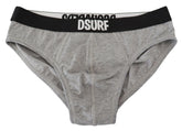 Dsquared² Gray DSURF Logo Cotton Stretch Men Brief Underwear - IT5 | M - Briefs