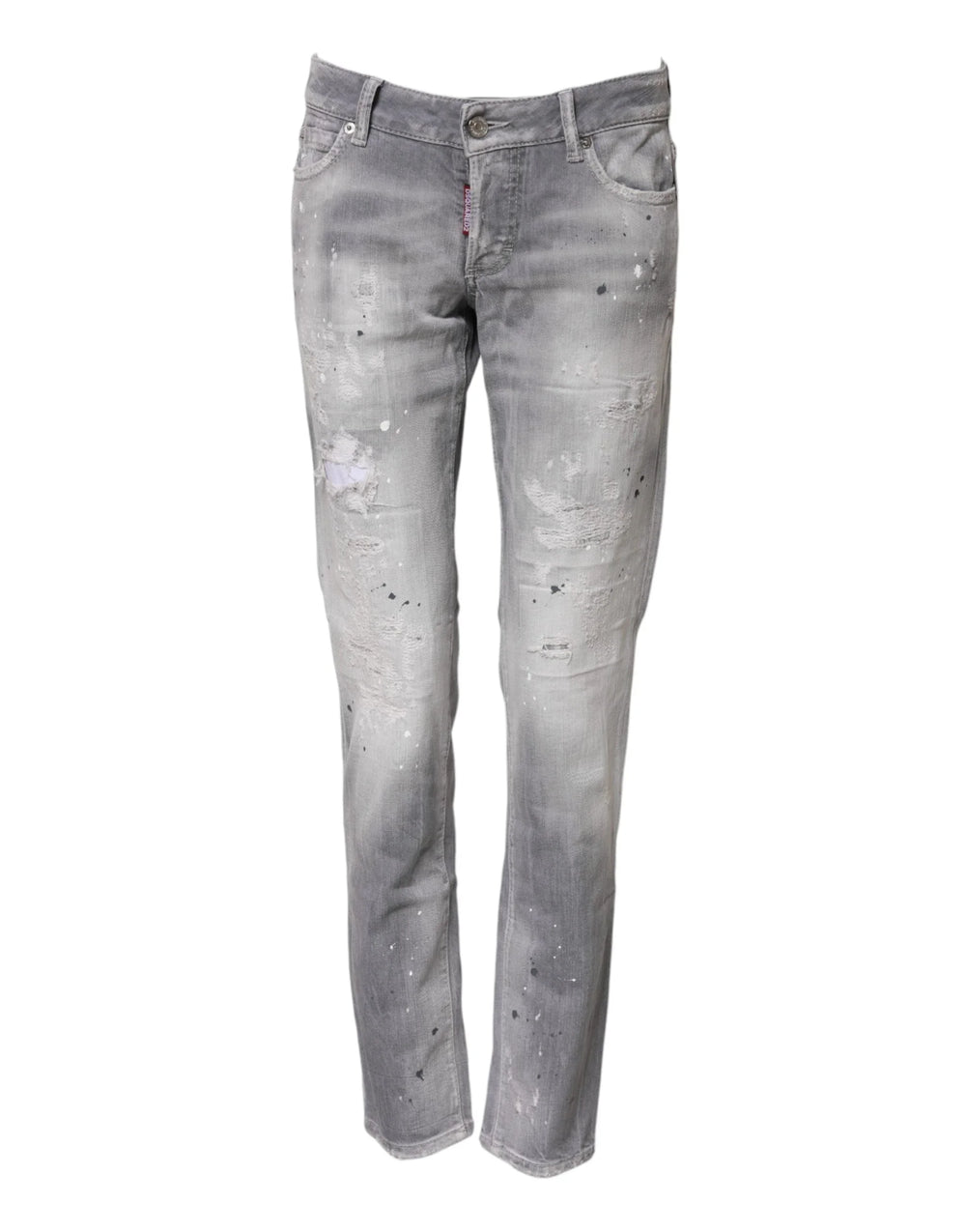 Dsquared² Gray Washed Mid Waist Tapered Denim Jeans - IT38 | XS - Jeans