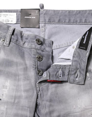 Dsquared² Gray Washed Mid Waist Tapered Denim Jeans - IT38 | XS - Jeans