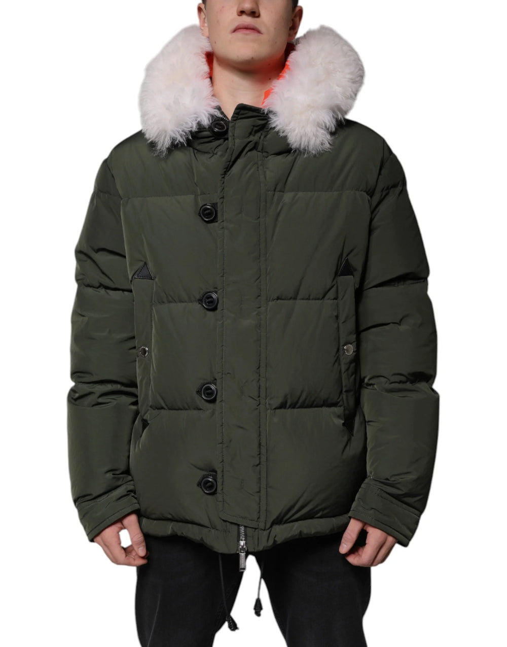 Dsquared² Green Hooded Long Sleeves Fur Shearling Jacket - IT56 | XXL - Parkas