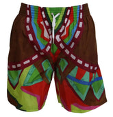 Dsquared² Multicolor Printed Men Beachwear Swimwear Short - IT48 | L - Boardshorts