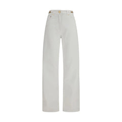 Versace White Cotton Straight-Leg Jeans